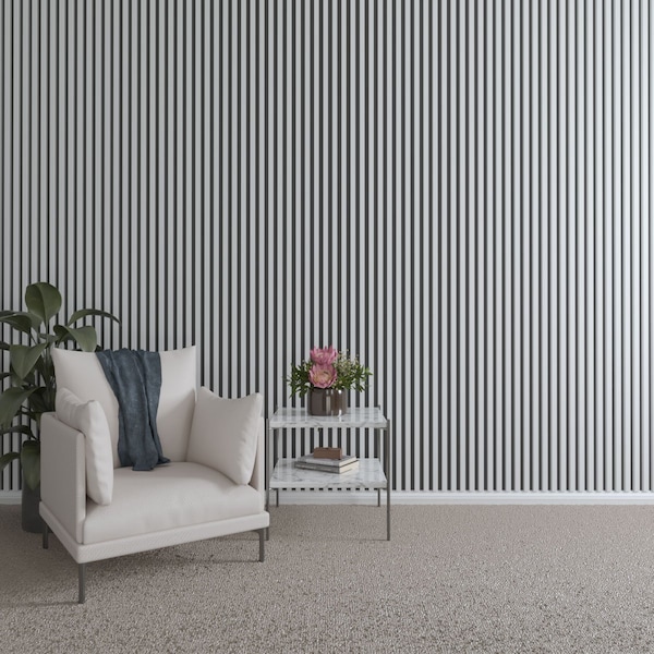 Ekena Millwork 94H x 1T Adjustable PVC Slat Wall Panel Kit w/ 1W Slats, Unfinished contains 42 Slats SWP84X94X1000UN - main